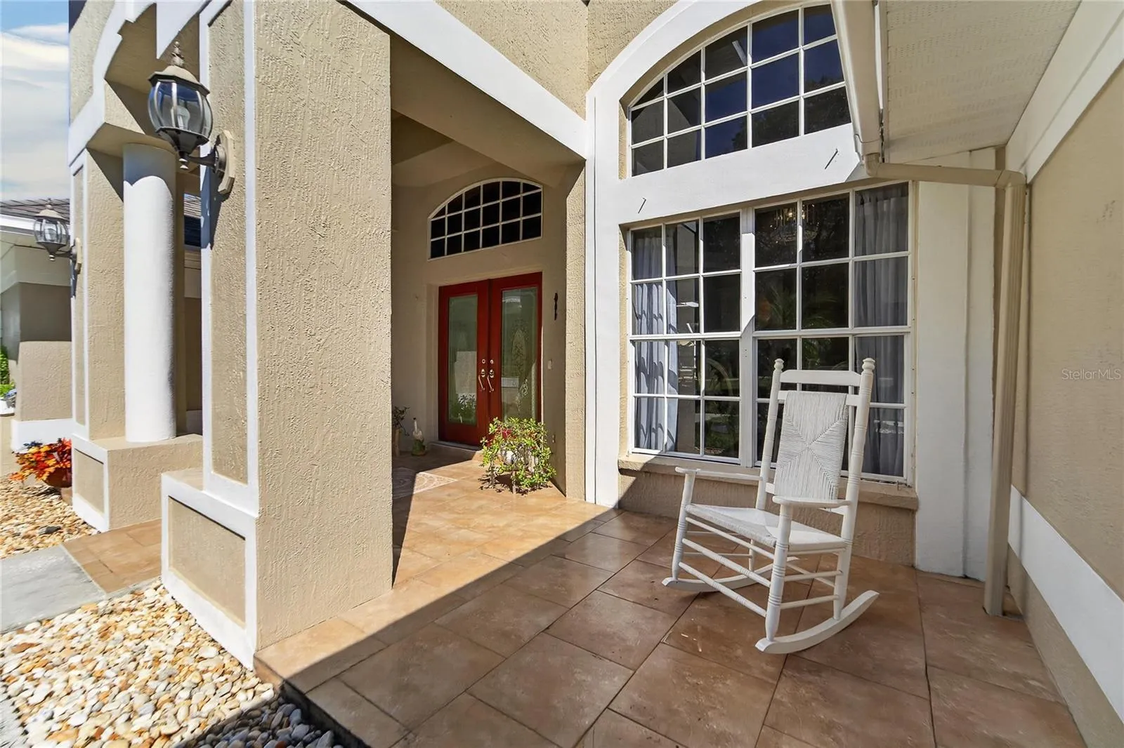 Front covered porch welcomes all.