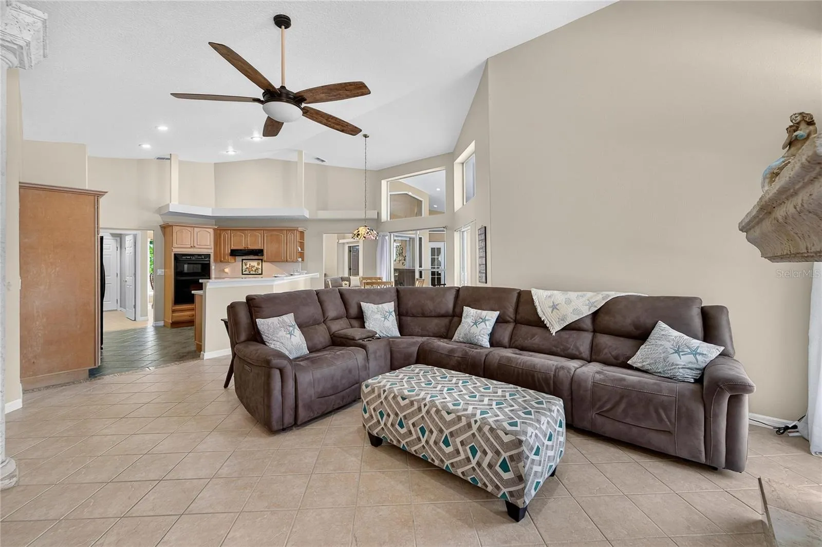 Family room is open to the kitchen