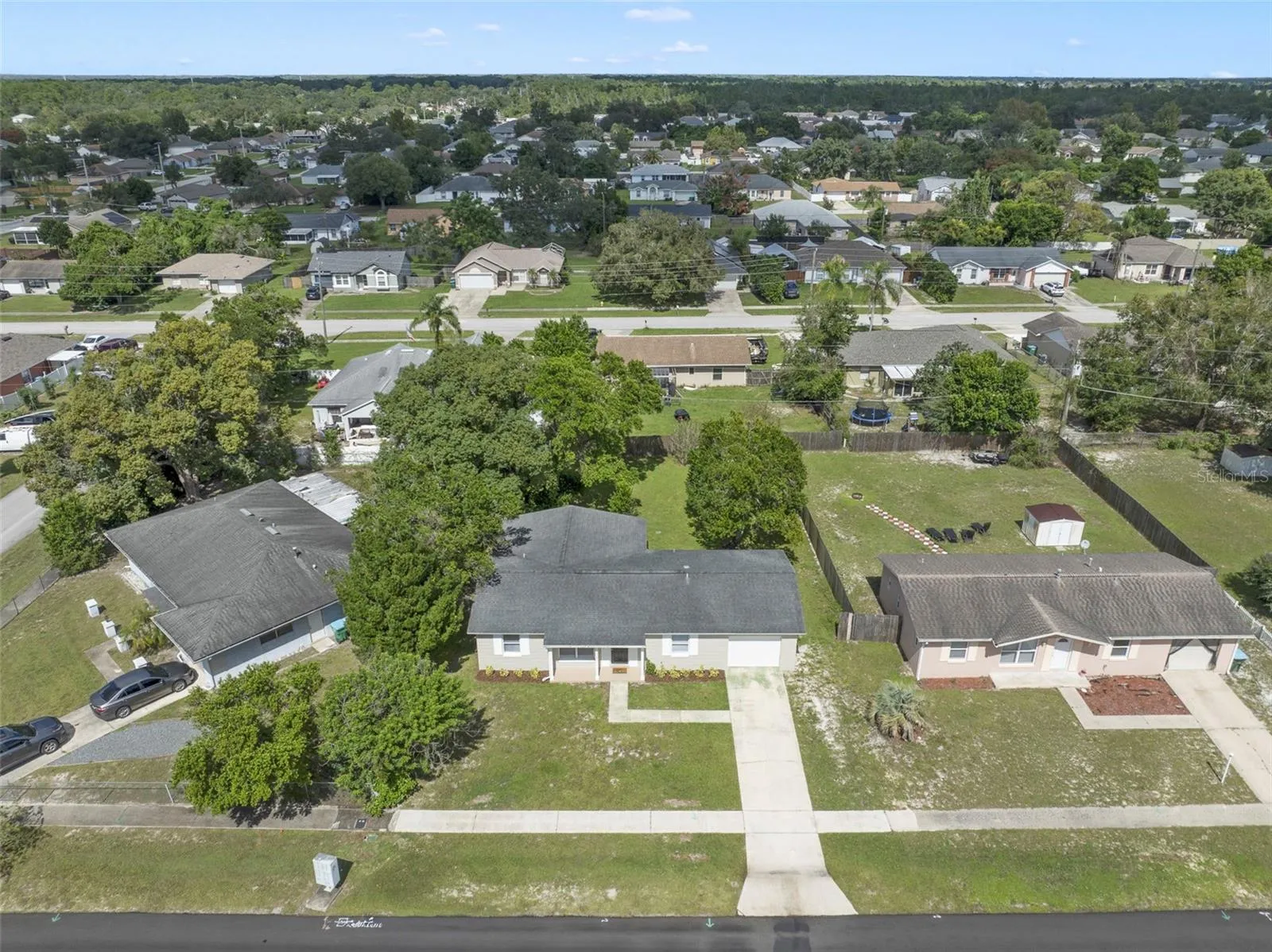 Drone shot of the home