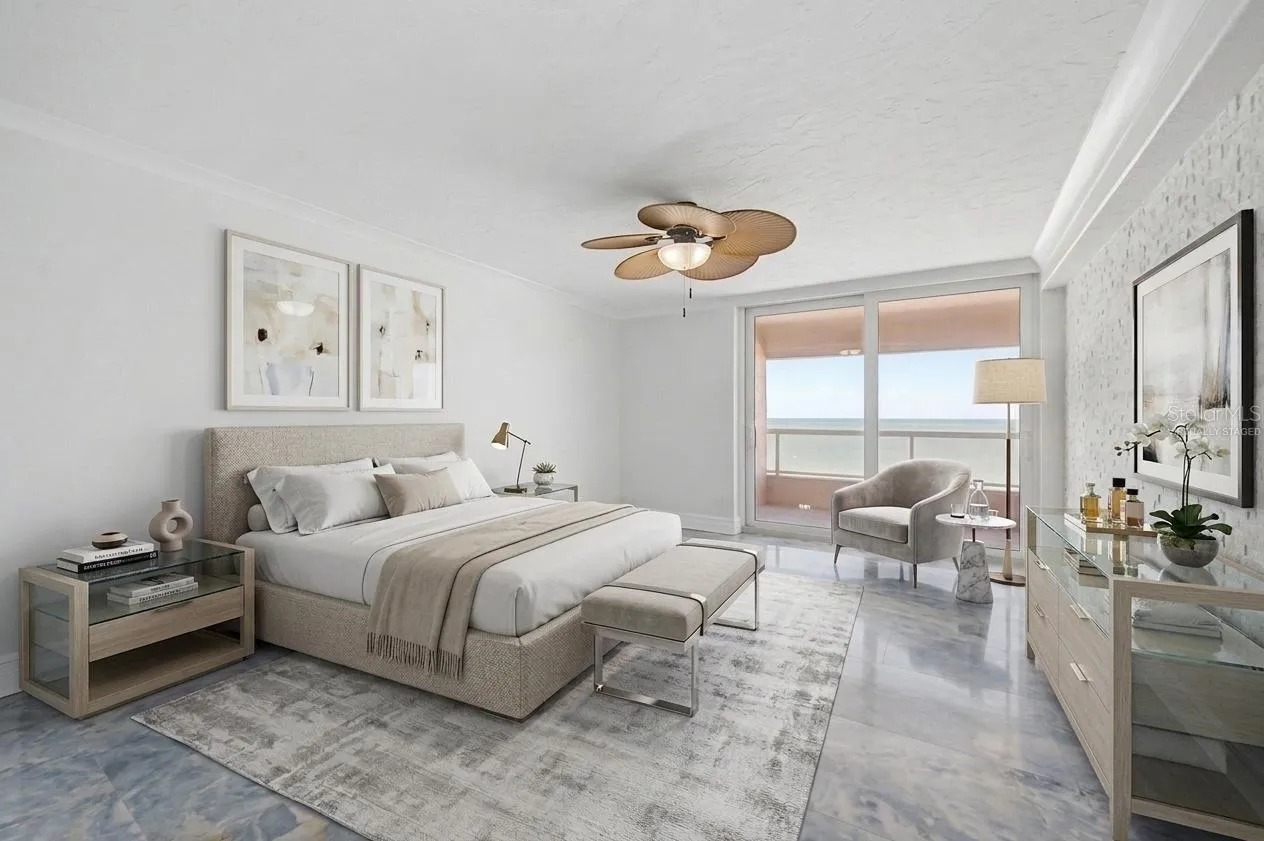 Virtually staged Primary Bedroom
