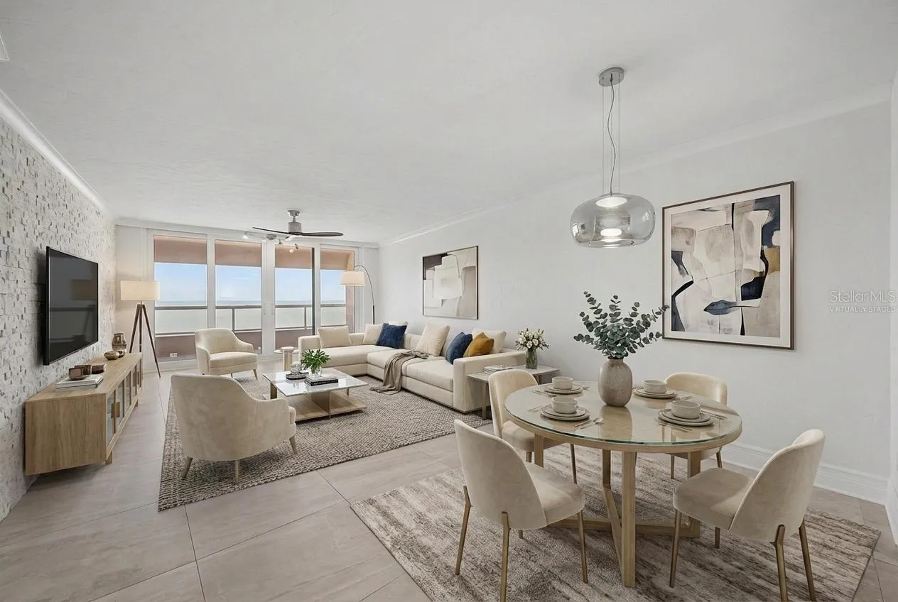 Virtually staged Living Room