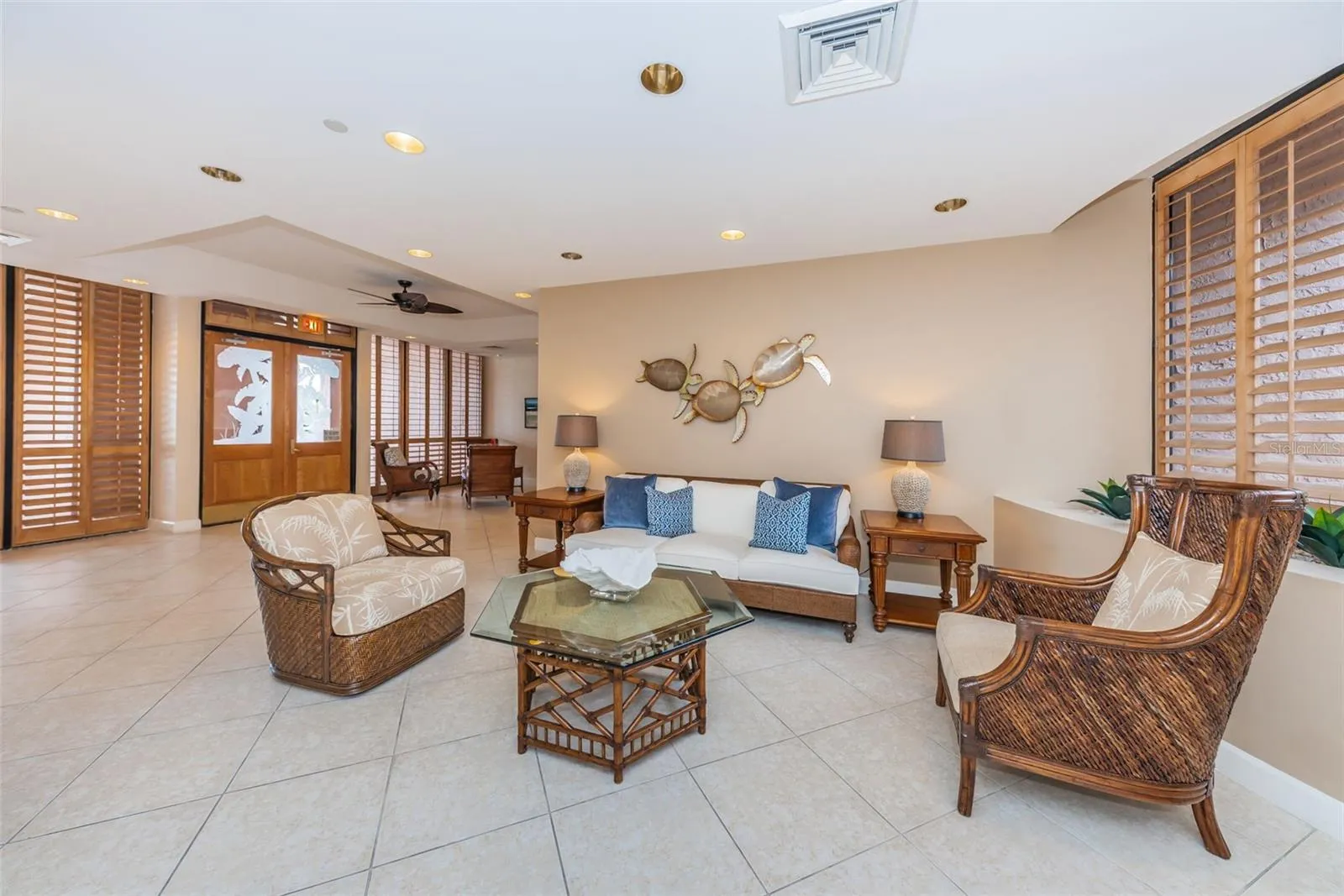 Clubroom off the entry into the Clubhouse