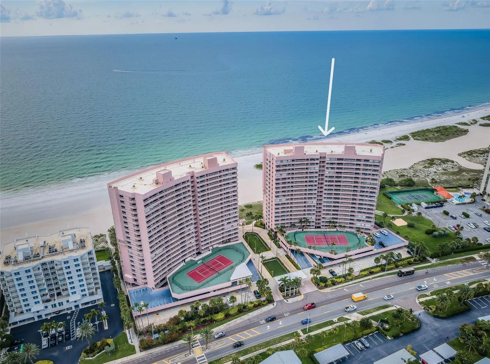 Crescent Beach Club on Sand Key.  Built in 1986 with 20 floors and 119 Units