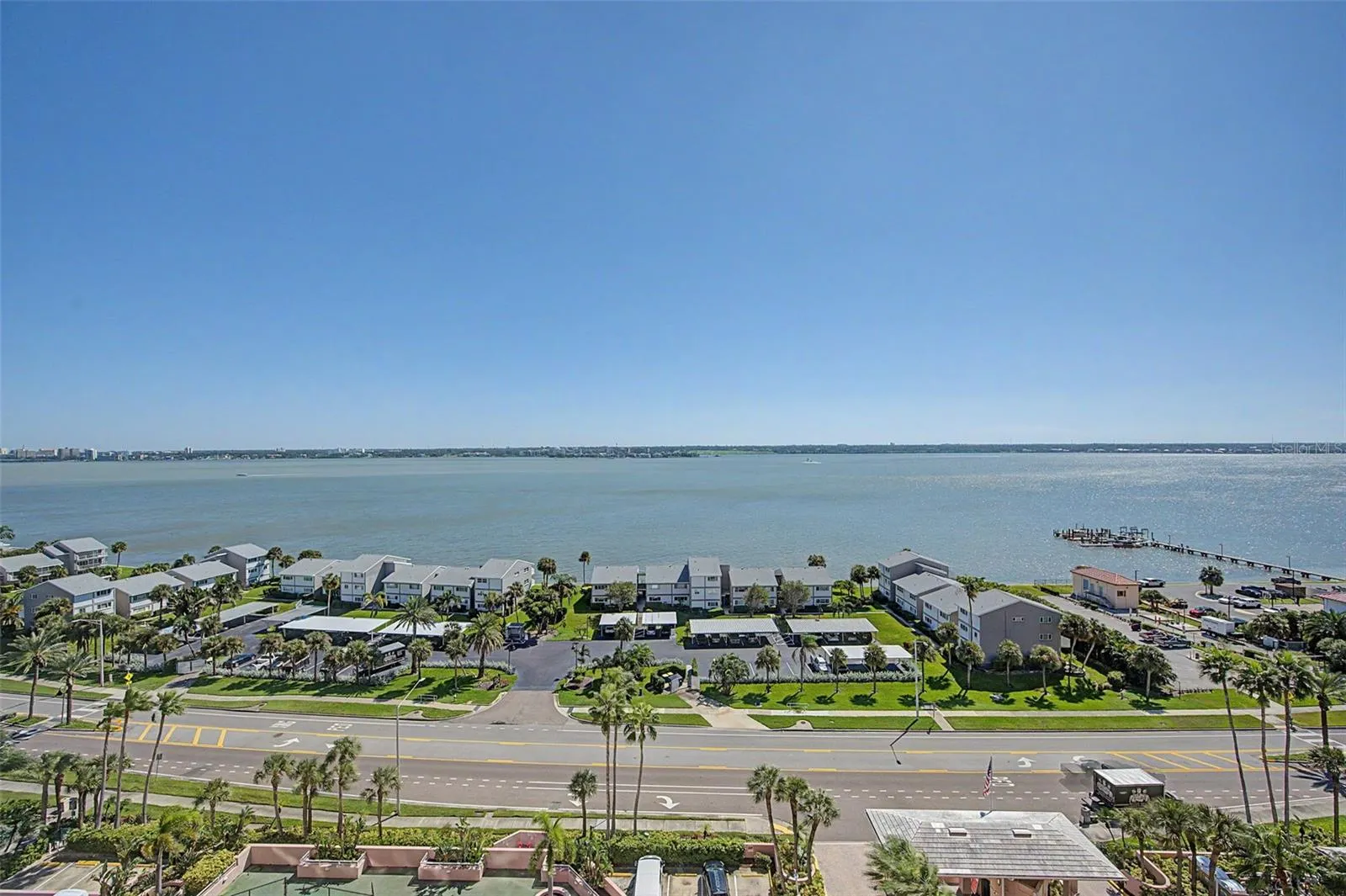 Stunning Waterfront Views from the 14th floor hallway off the elevator