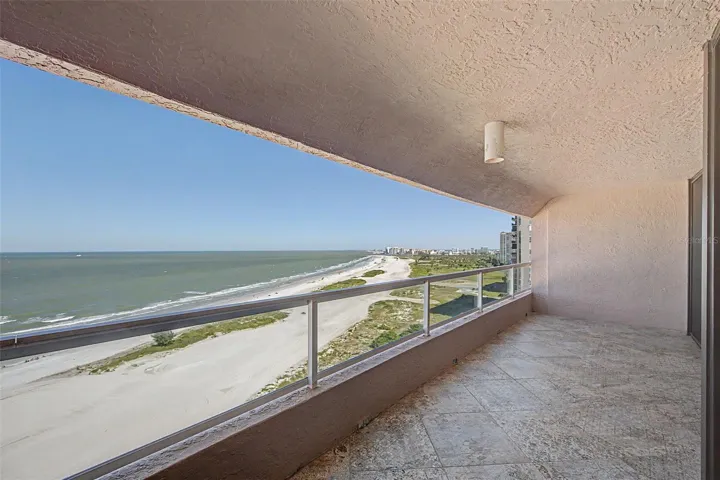 Huge Gulf front Balcony off the Living Room and Primary Bedroom