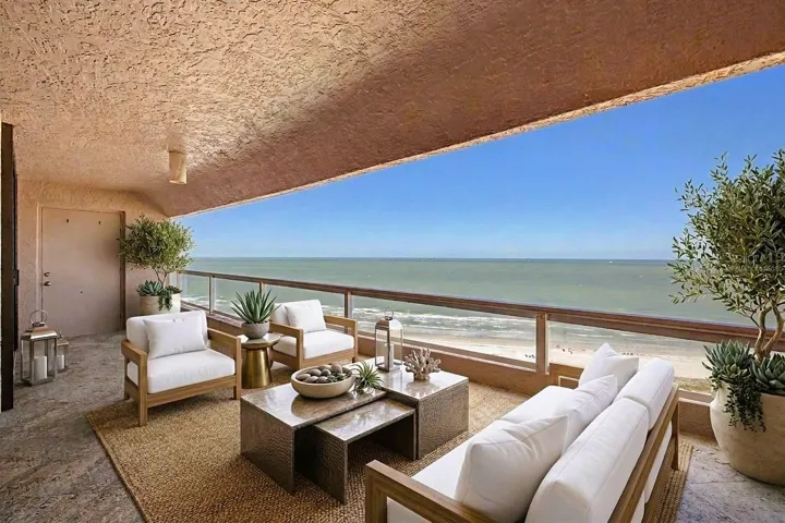 Virtually staged balcony