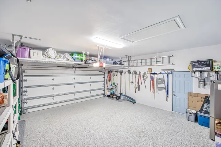 Overhead storage over garage door.