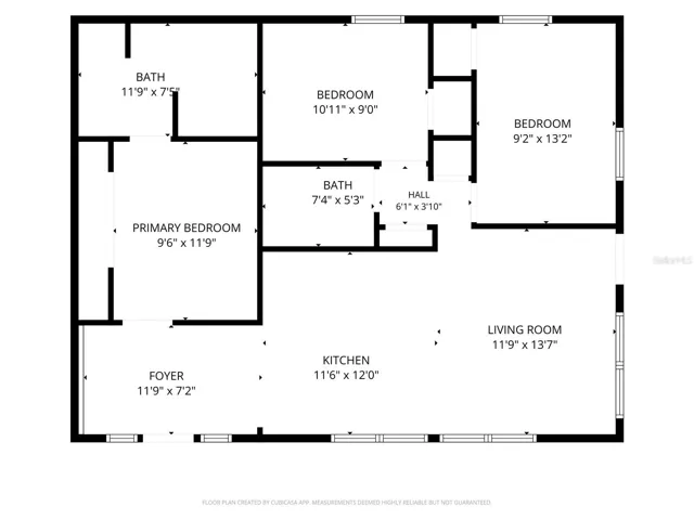 Floor with approximate dimensions