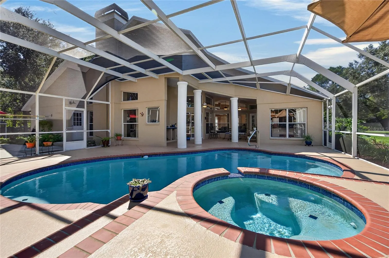 Pool deck and covered patio