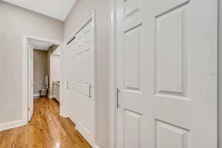 Closets flank both side of the dressing area in the Primary suite
