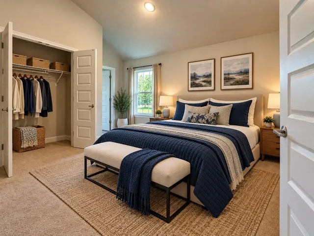 Main bedroom- virtually staged