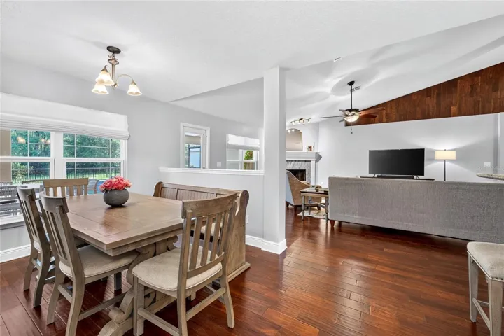 Dining next to family room