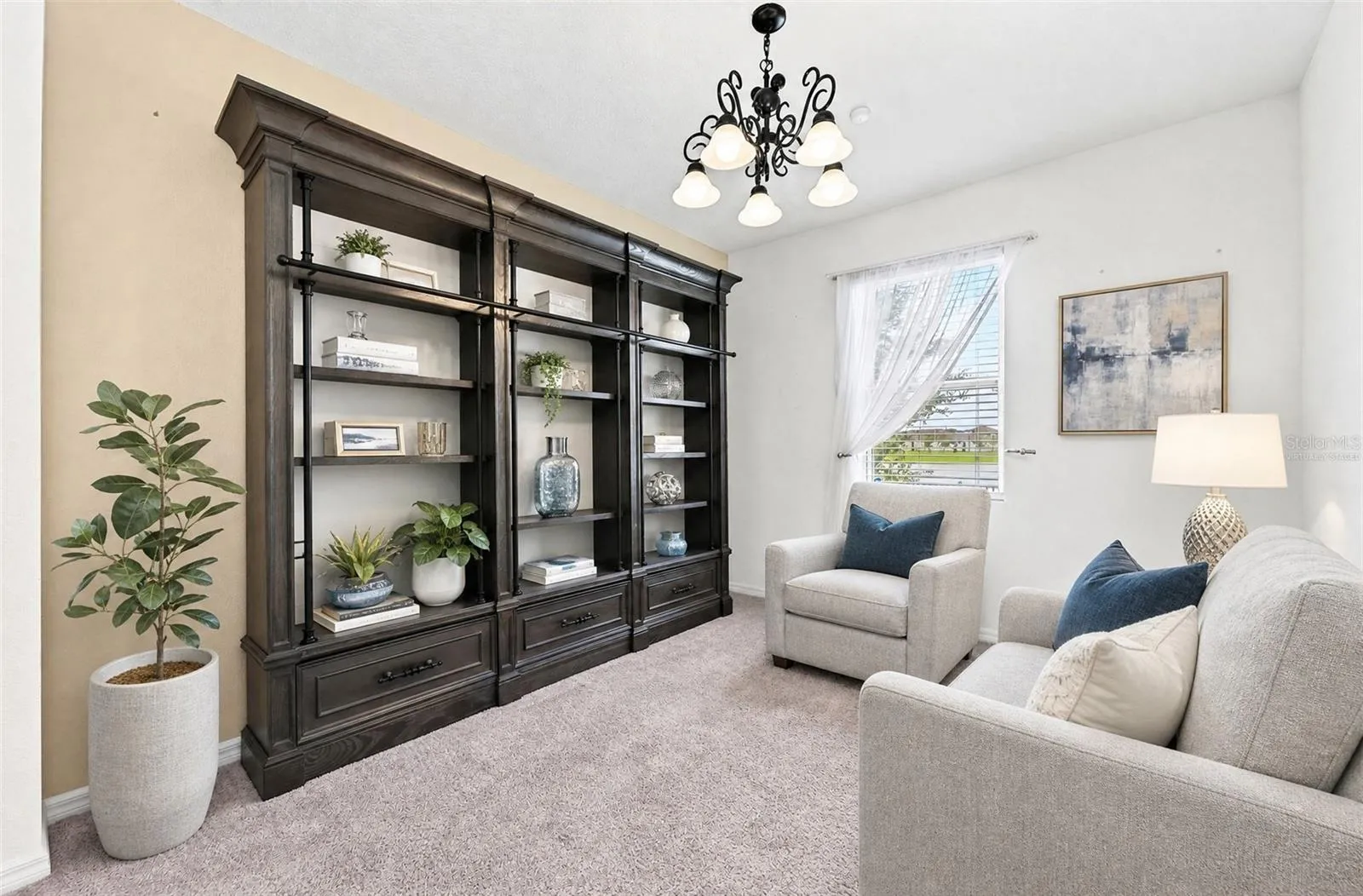 **Virtually Staged** Private reading retreat or office space in the primary bedroom