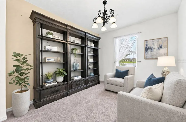 **Virtually Staged** Private reading retreat or office space in the primary bedroom