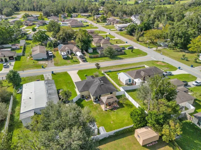 Aerial view of neighborhood