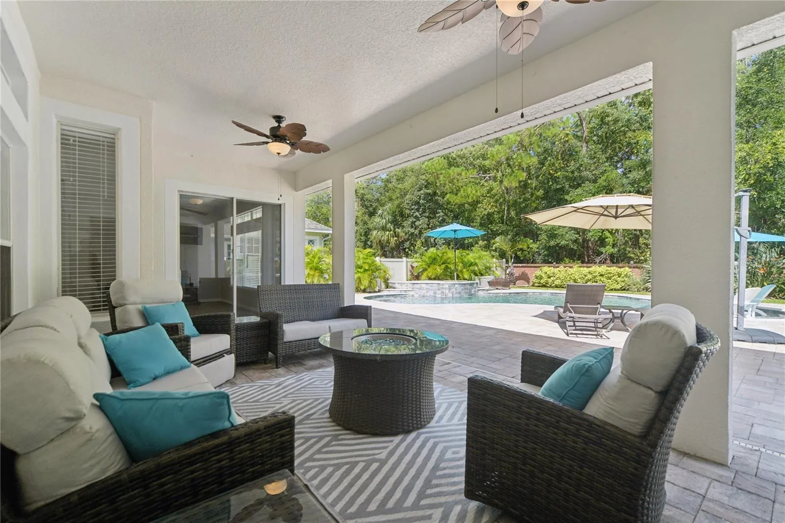 You would also have your own private access to the spacious lanai, pool, and spa right outside your own sliding door.