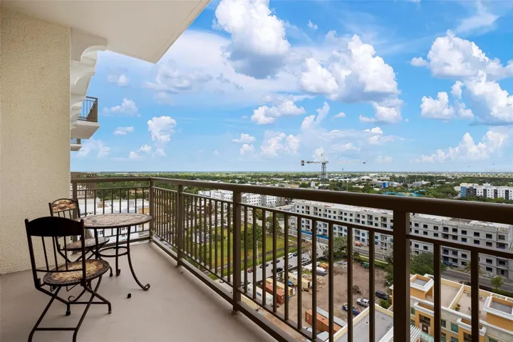 Balcony w city views