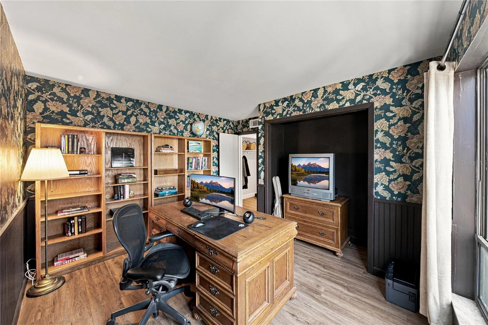 Third Bedroom or Office with Double Door Entry and Large Wall Closet