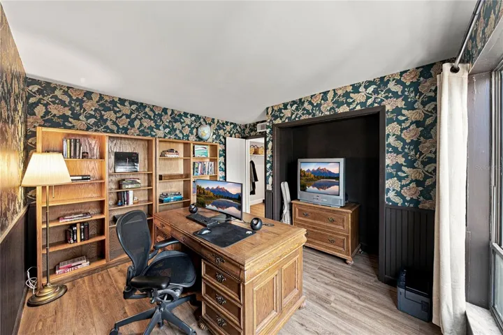Third Bedroom or Office with Double Door Entry and Large Wall Closet