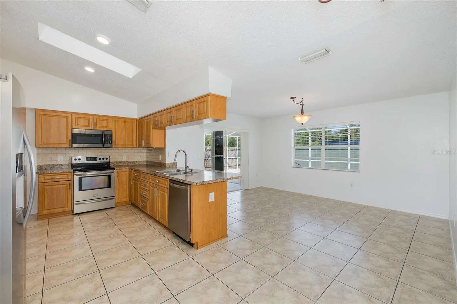 Kitchen overlooking family room