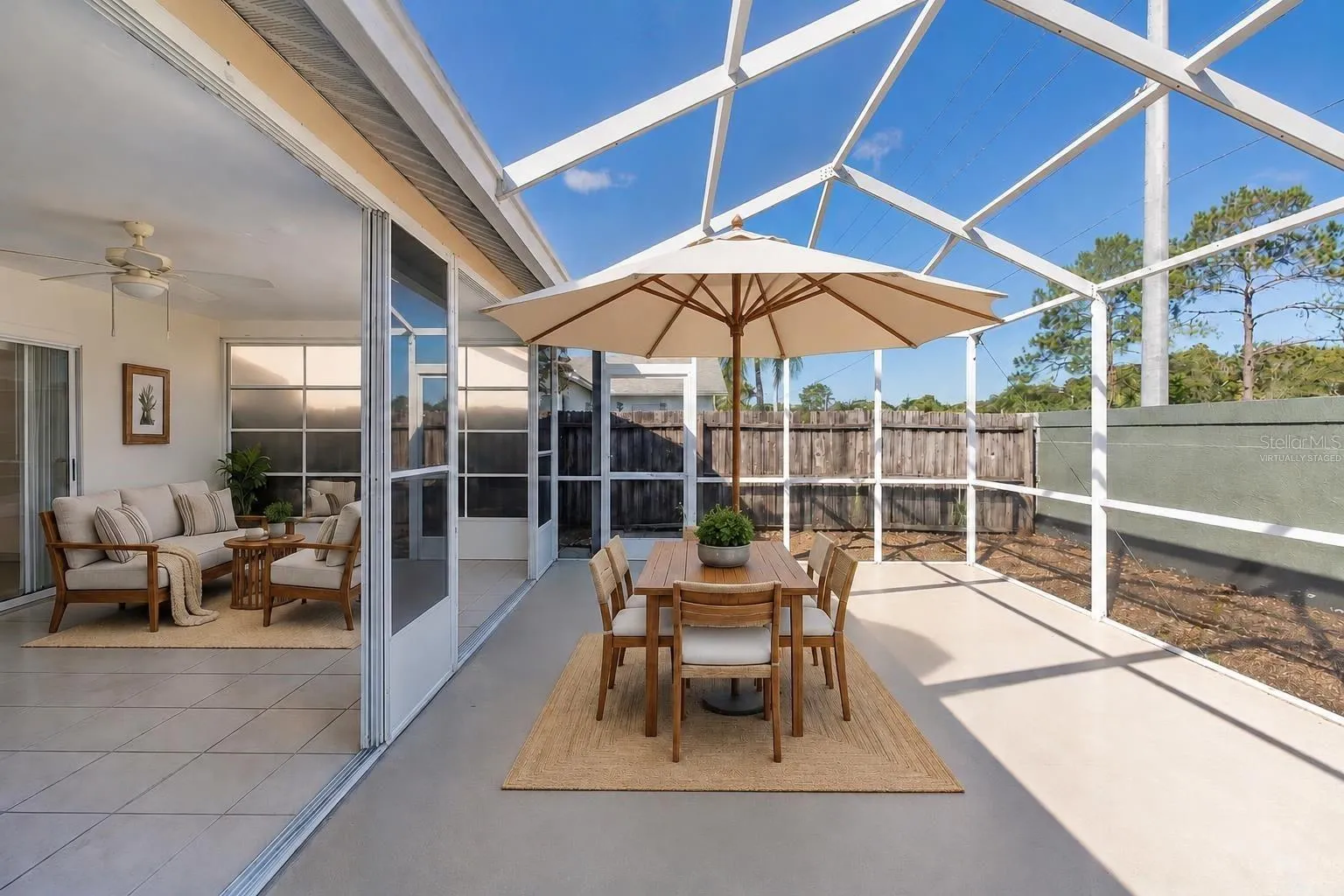 Pool lanai virtually staged