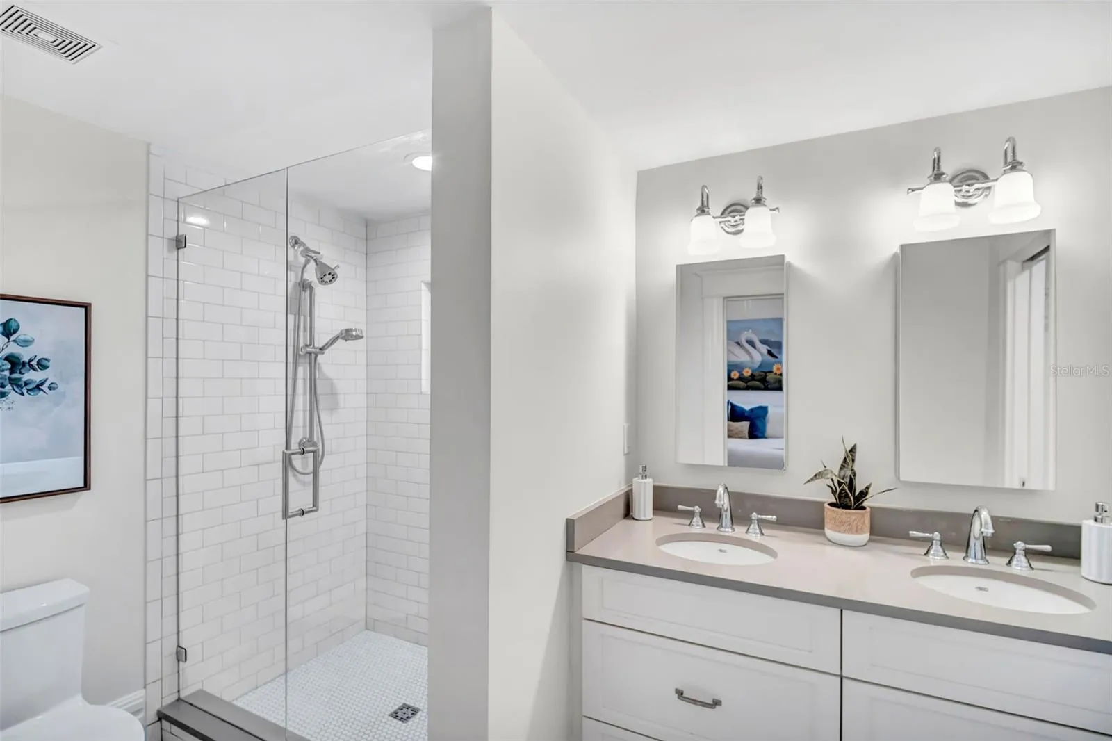 Primary bathroom with walk in closet