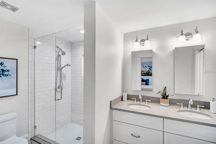 Primary bathroom with walk in closet