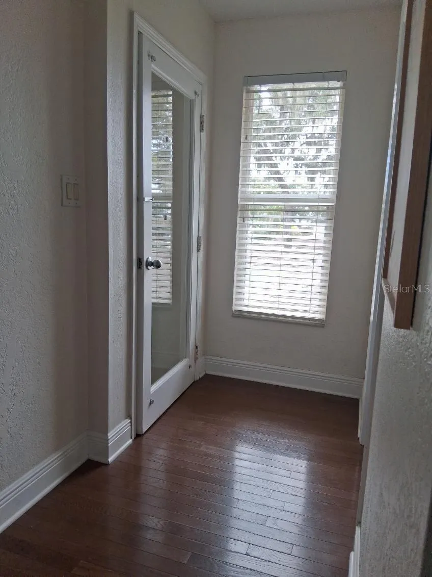 At the top of the stairs, there is a door for extra privacy and quiet for sleepers