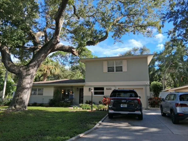 One-car garage, with a long double driveway