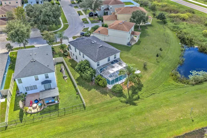 Aerial view of neighboring lots