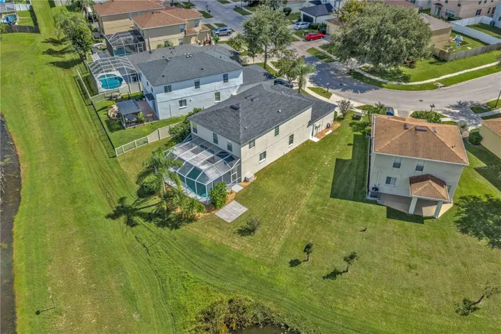 Aerial view of neighboring lots