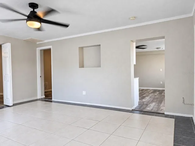 Living room front door view