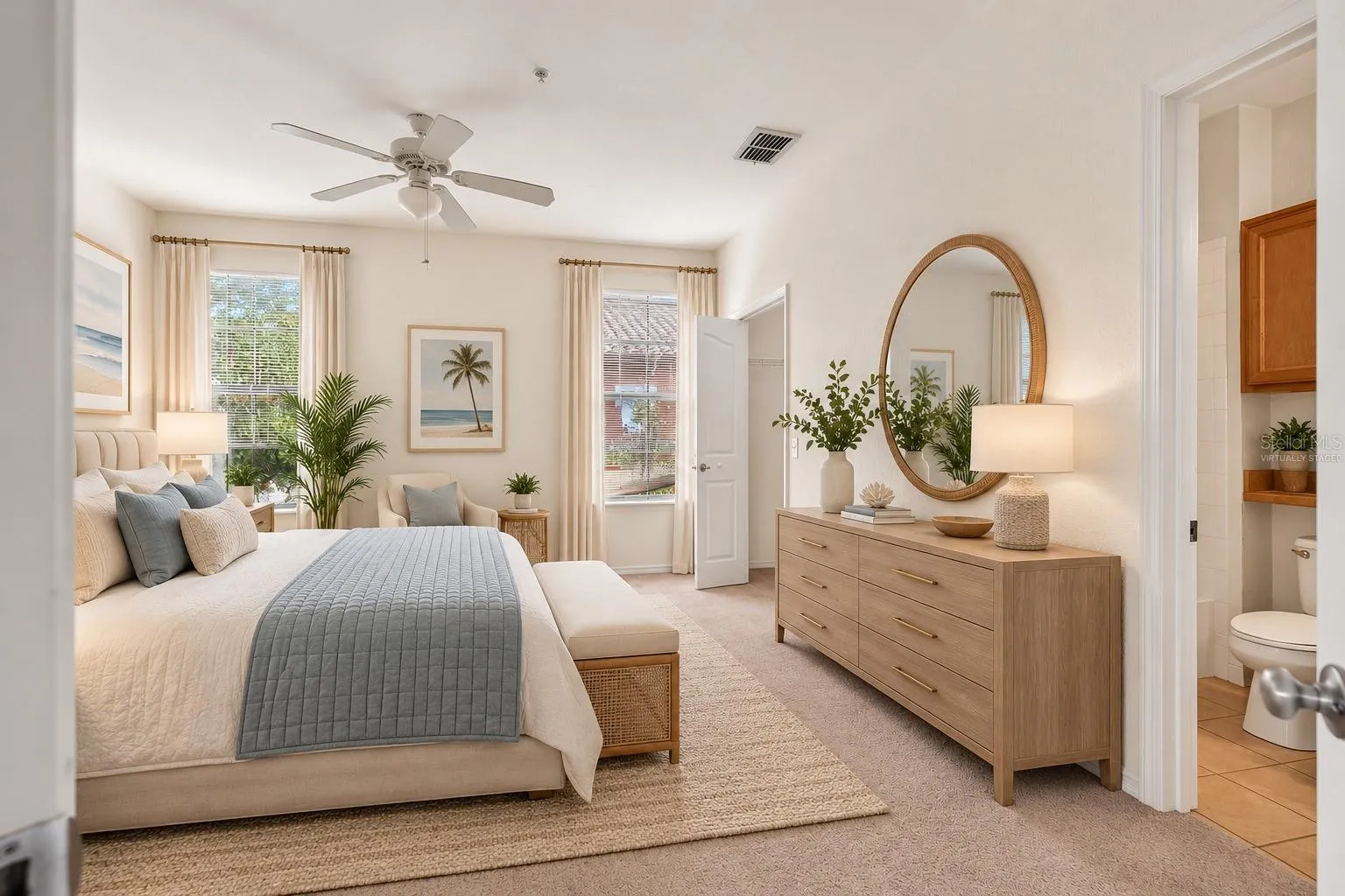Virtually Staged Primary Bedroom