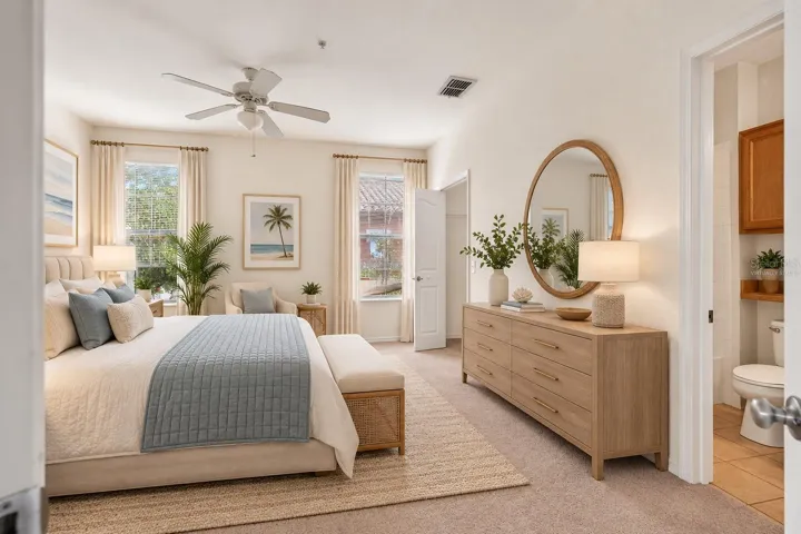 Virtually Staged Primary Bedroom