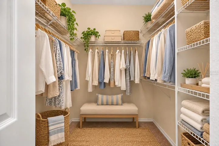 Virtually Staged Walk In Closet