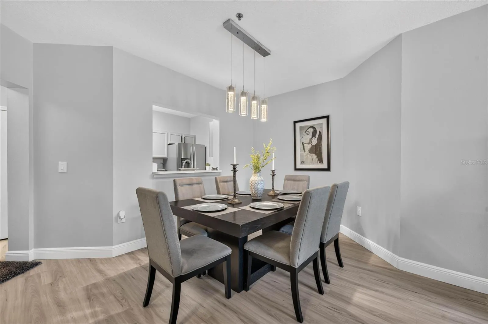 Dining room with pass-through to kitchen