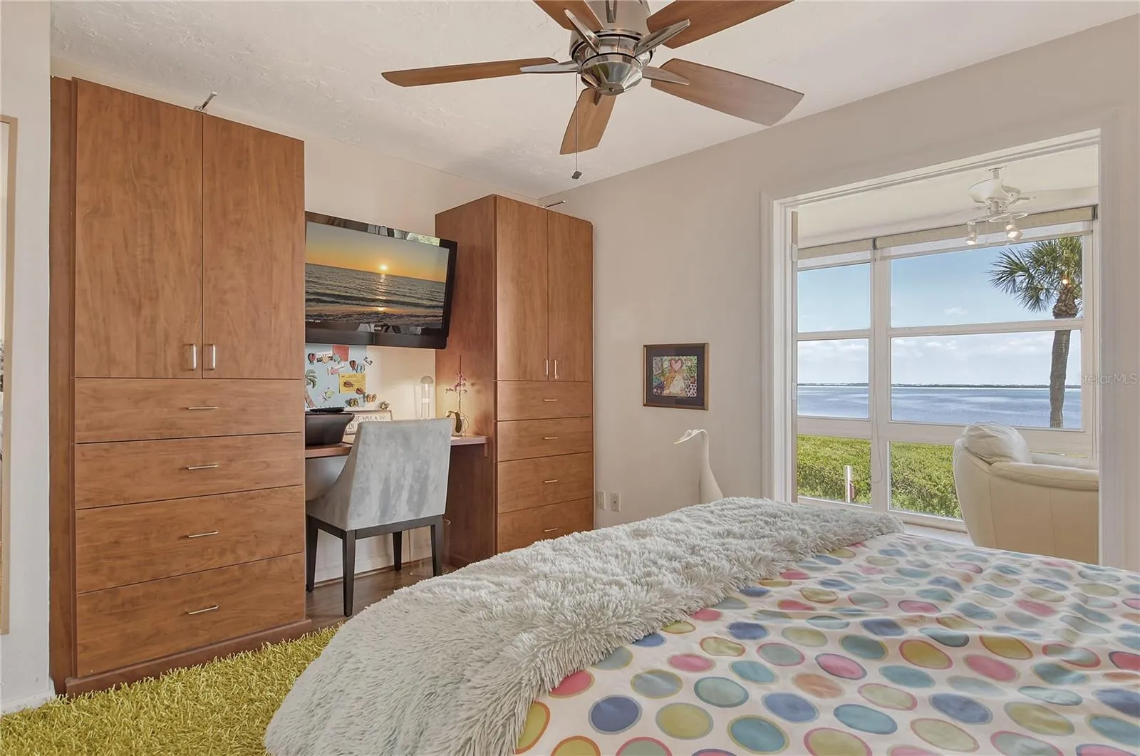 2nd Bedroom with Built-in Desk and Full Sarasota Bay View!
