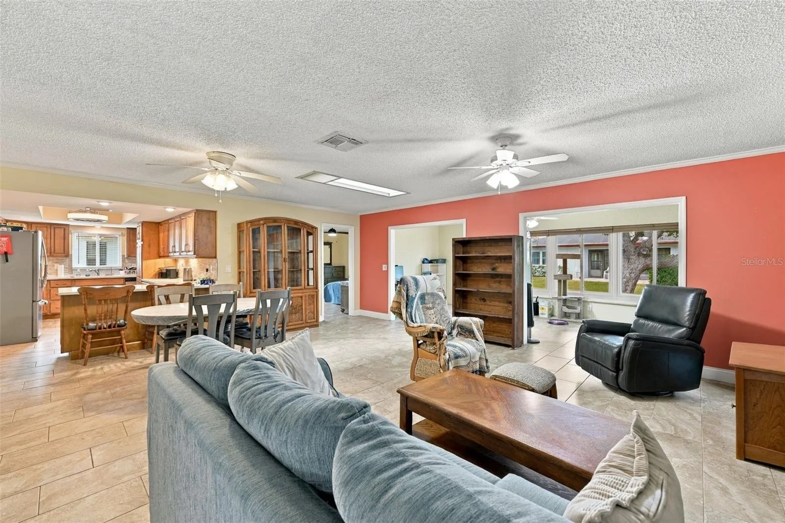Family Room looking onto the Dining AREA