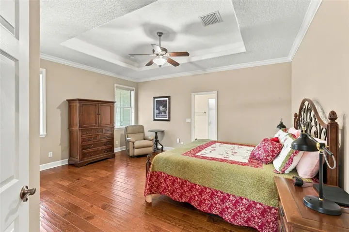 1ST FLOOR PRIMARY SUITE WITH TRAY CEILING.