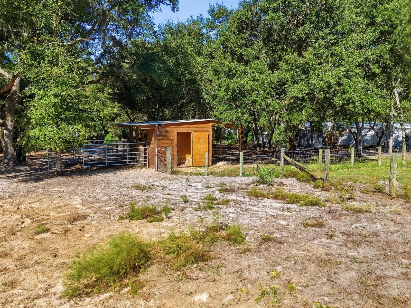 Side view of horse stall/ storage room