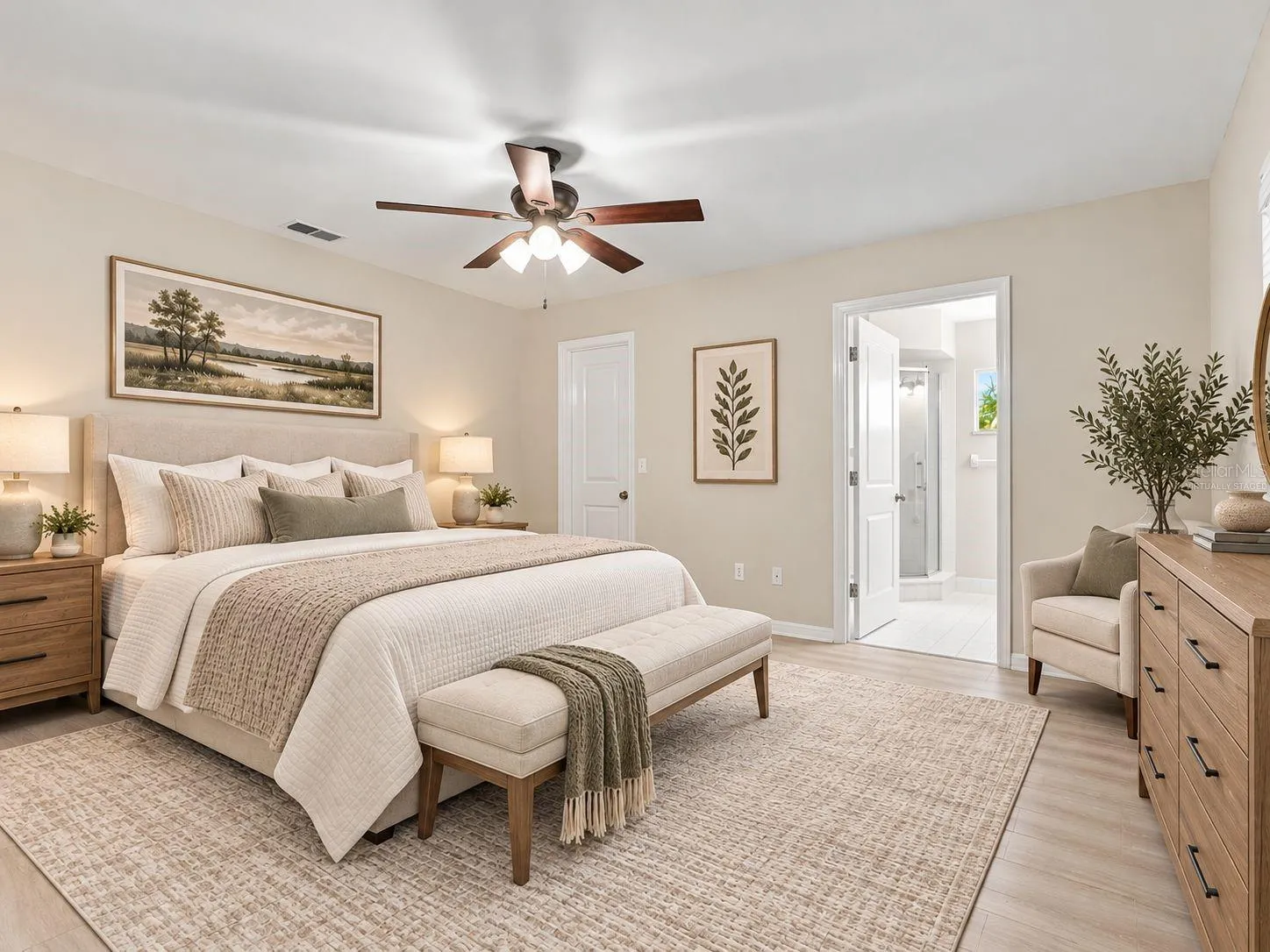 Virtually Staged Primary Bedroom