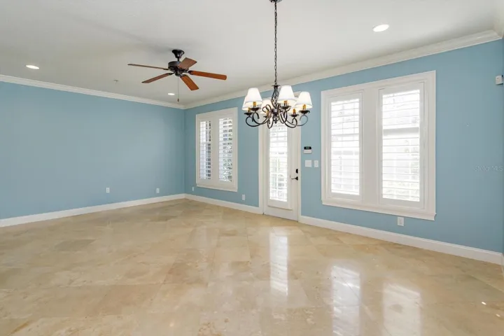 Family Room Overlooking the Fenced in Courtyard