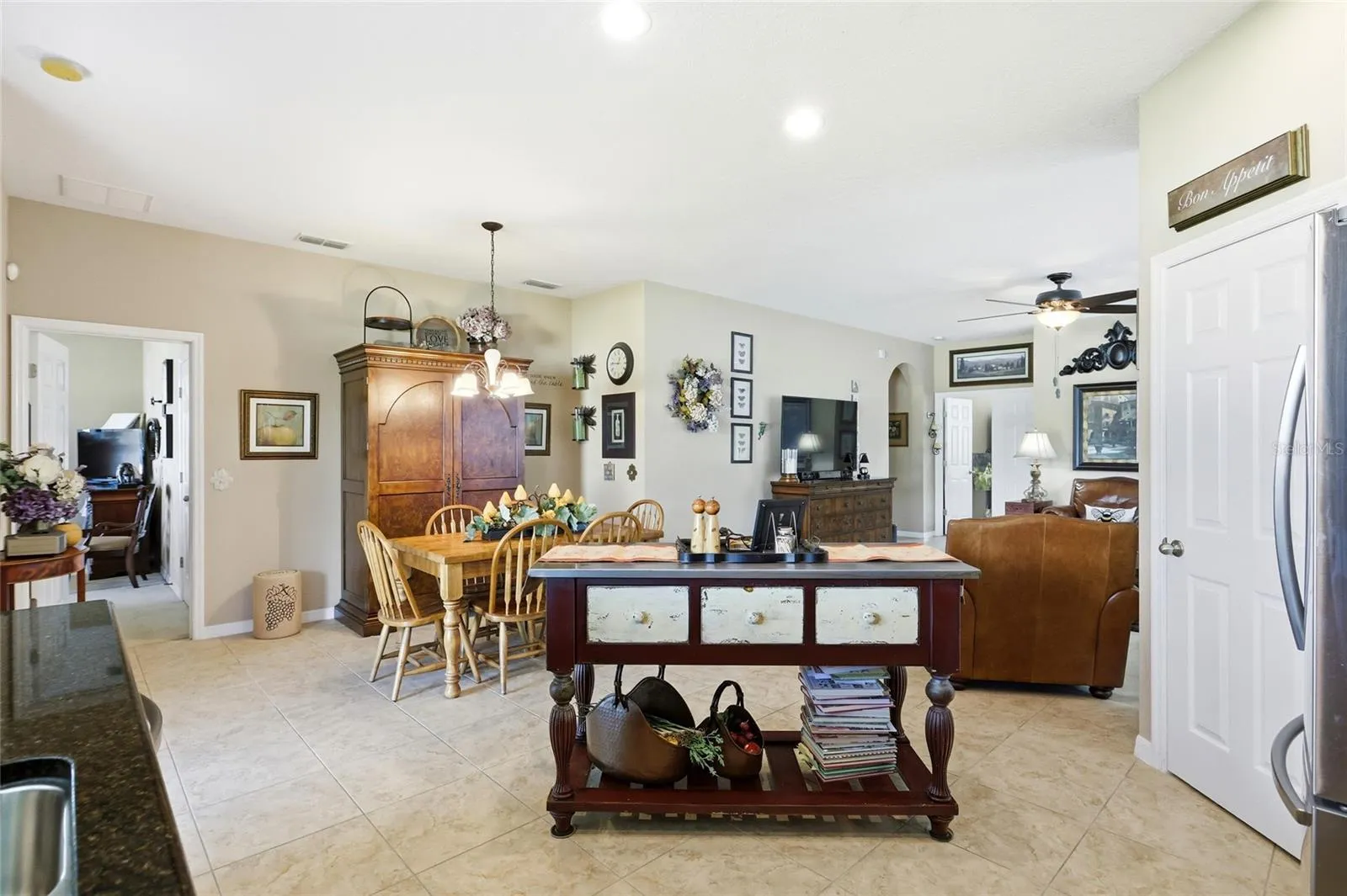Kitchen looking into Living area