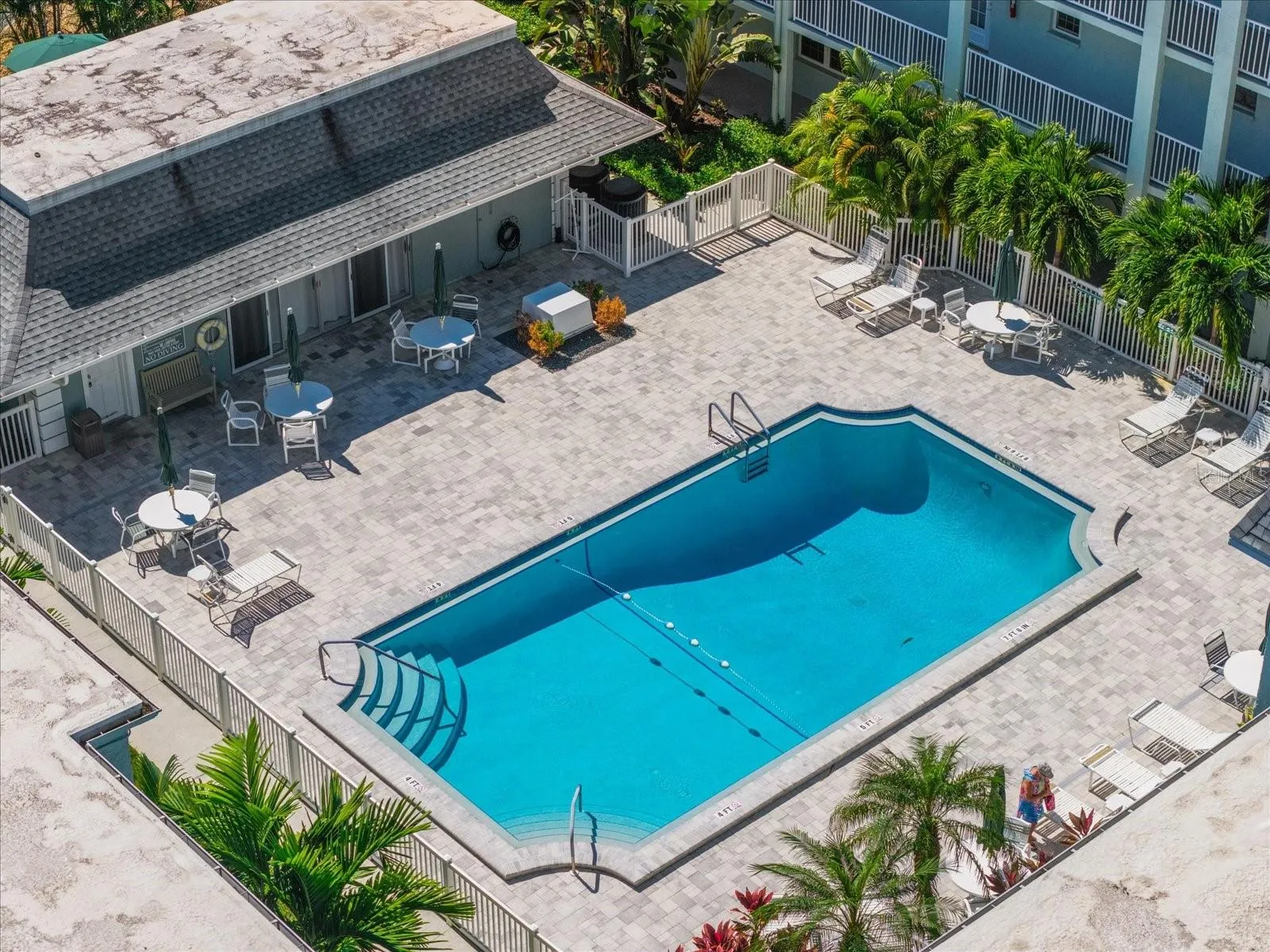 Heated pool and clubhouse aerial