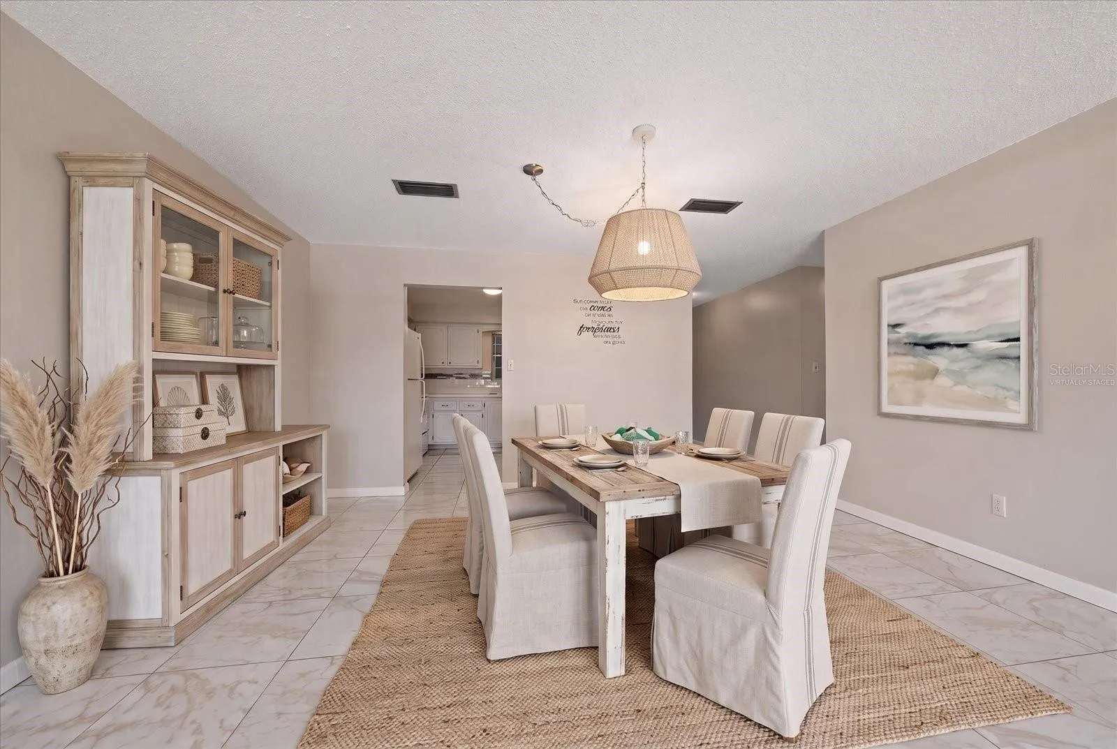 Dining room virtually staged
