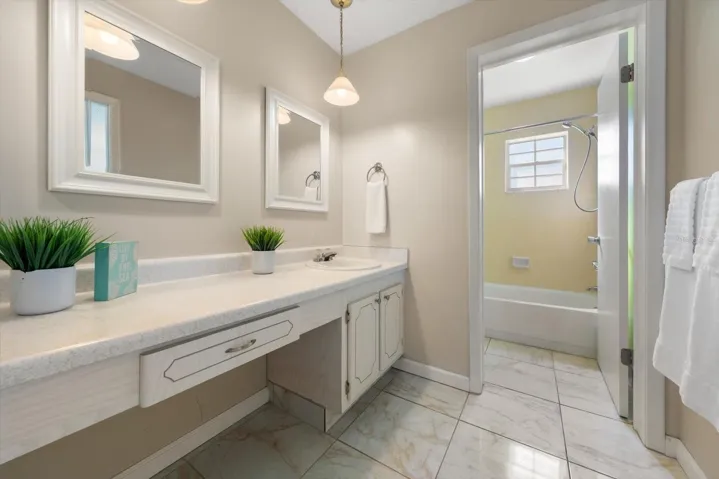 Primary en suite bath with vanity