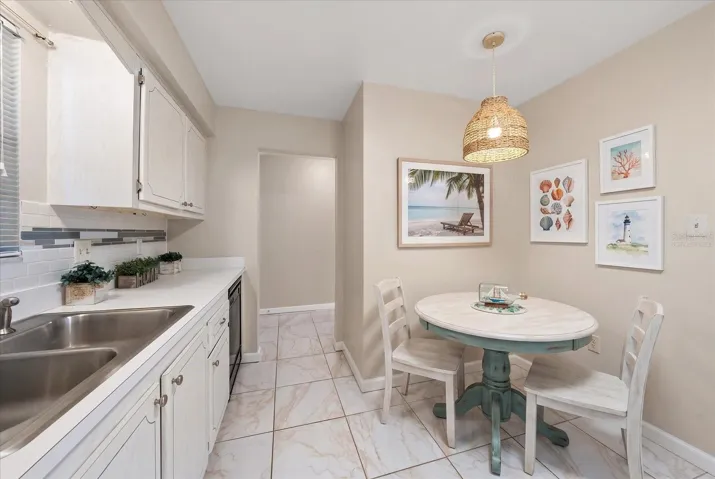 Kitchen with dining space virtually staged