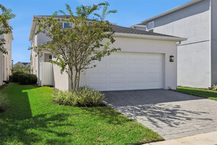 Rear entry garage and driveway