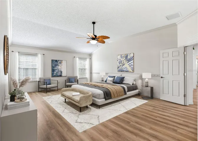 AI Staged Primary Bedroom.