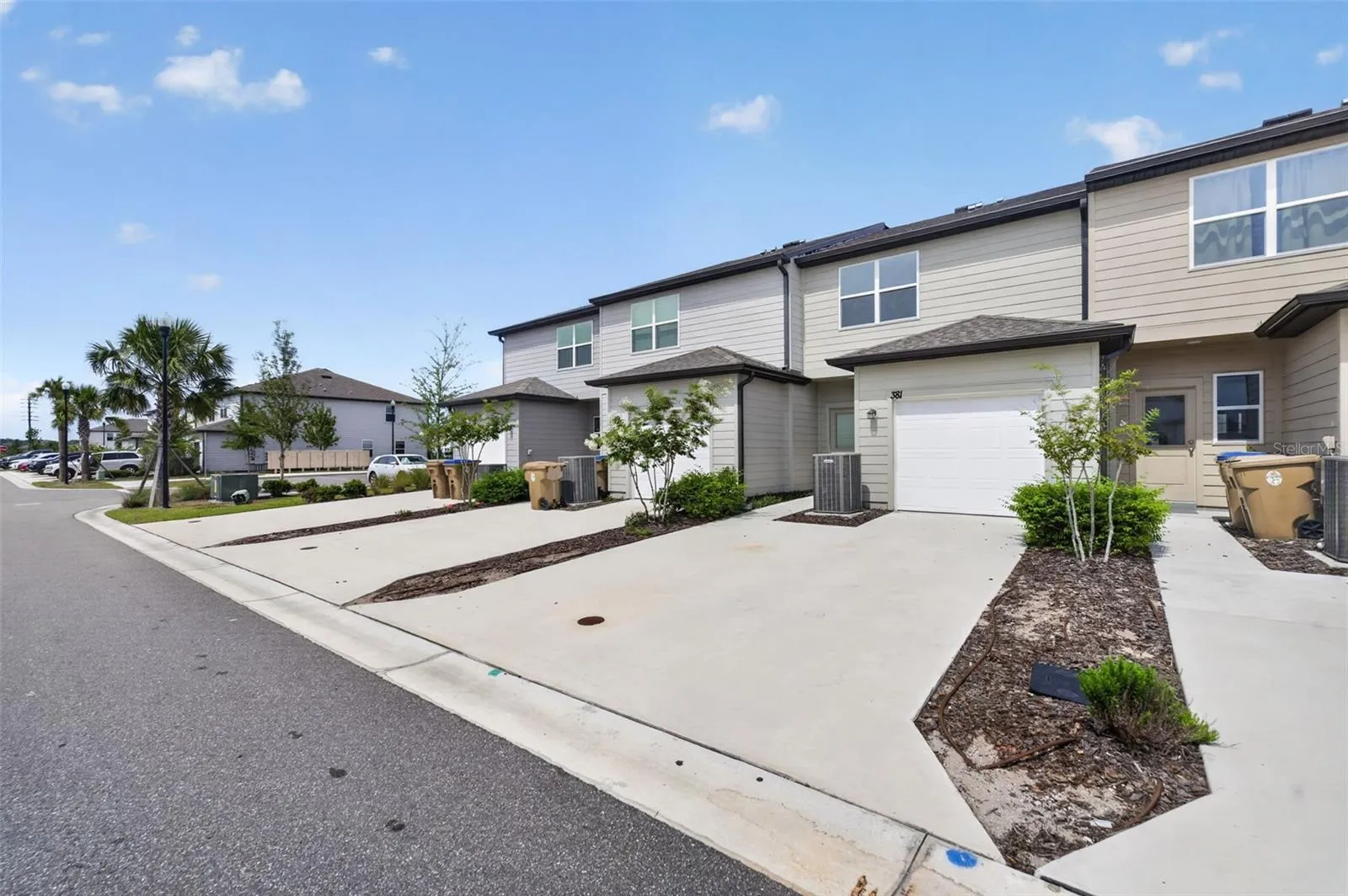 Rear view of townhome